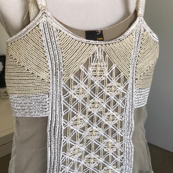 Fendi Grey Ivory beaded dress - open to offers - Picture 2 of 8